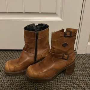 HARLEY DAVIDSON VINTAGE PLATFORM MOTO BOOTS